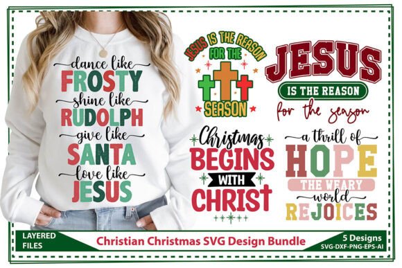 Christian Christmas SVG Bundle: Graphics & T-Shirt Designs