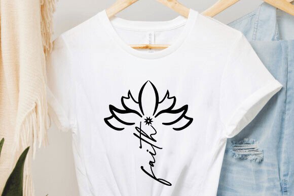 Faith SVG: Jesus Wild Flower Graphics & T-Shirt Designs