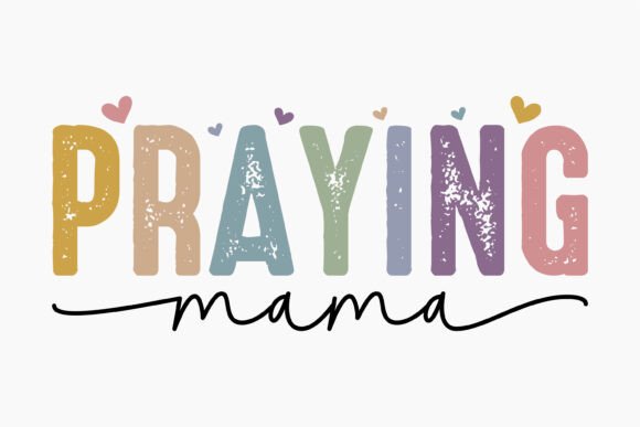 Praying Mama Christian Svg Retro Graphics